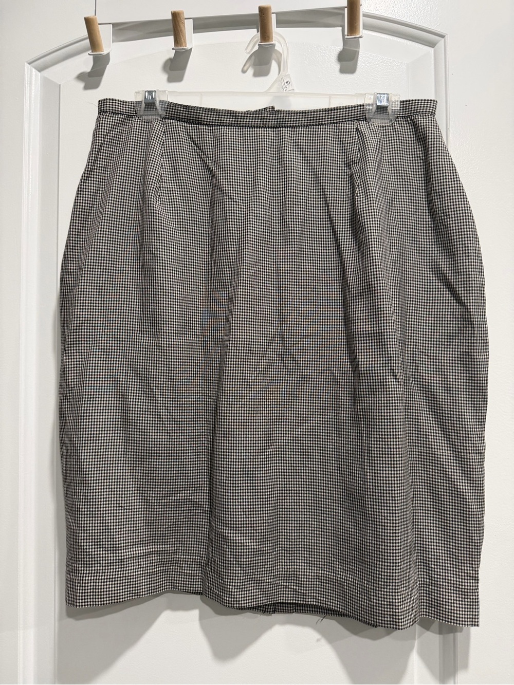 Charter Club Black and White Checked Midi Skirt